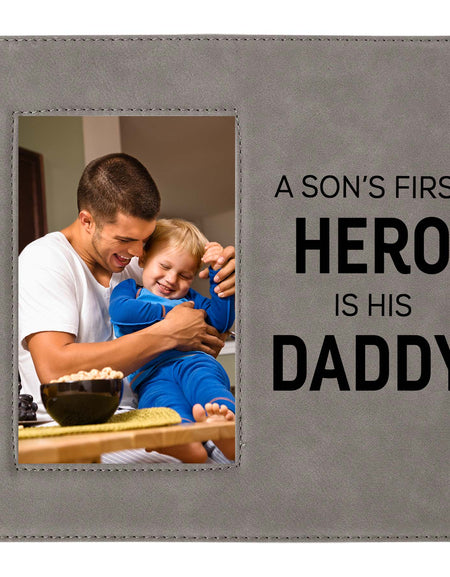 A Son's First Hero Is His Daddy Engraved Picture Frame by Sunny Box
