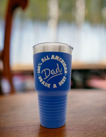 All American Dad Engraved Fathers Day 30oz Blue Polar Camel Tumbler - Sunny Box