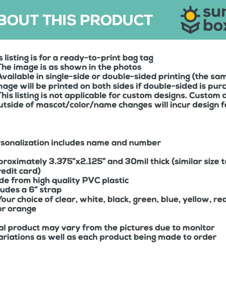 Basketball Team Mascot Sports Bag Tag Stripes