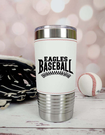 Baseball School Mascot - Engraved Leatherette Tumbler