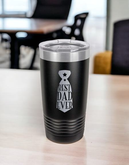 Best Dad Ever - Engraved 20oz Black Polar Camel Tumbler - Sunny Box