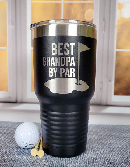 Best Grandpa by Par Engraved 30oz Black Tumbler by Sunny Box