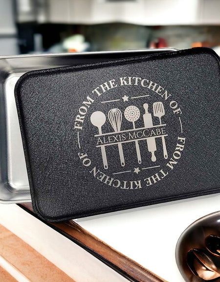 From the Kitchen Of Personalized Cake Pan Black by Sunny Box