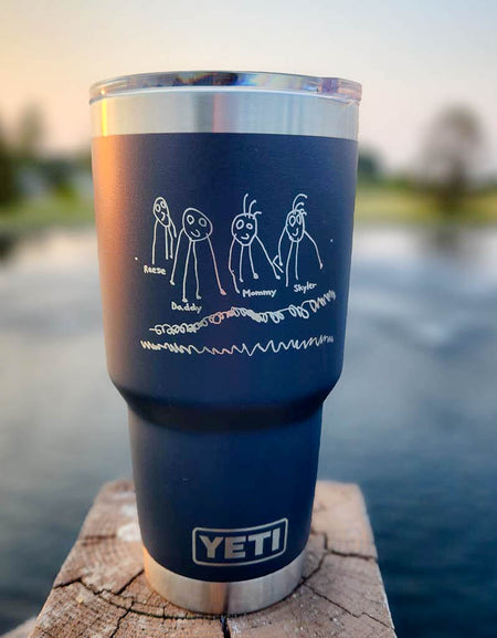 Child's Handwriting or Drawing Laser Engraved YETI Tumbler