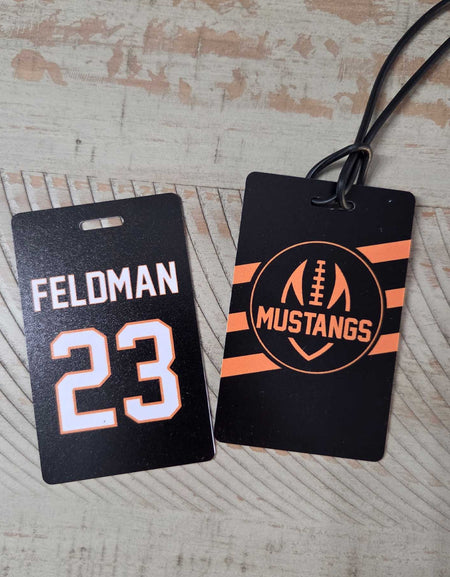 Football Team Logo Sports Bag Tag Stripes