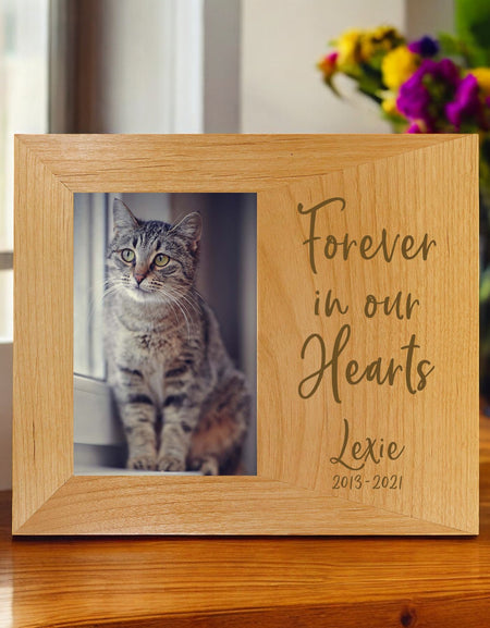 Forever In Our Hearts - Pet Memorial Personalized Wood Frame - Sunny Box