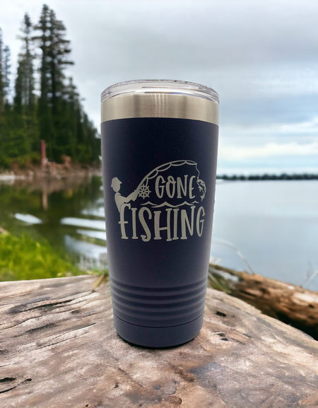 Gone Fishing - Funny Engraved Polar Camel Tumbler