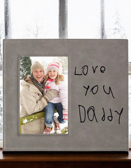 Custom Handwriting Leatherette Wide Picture Frame