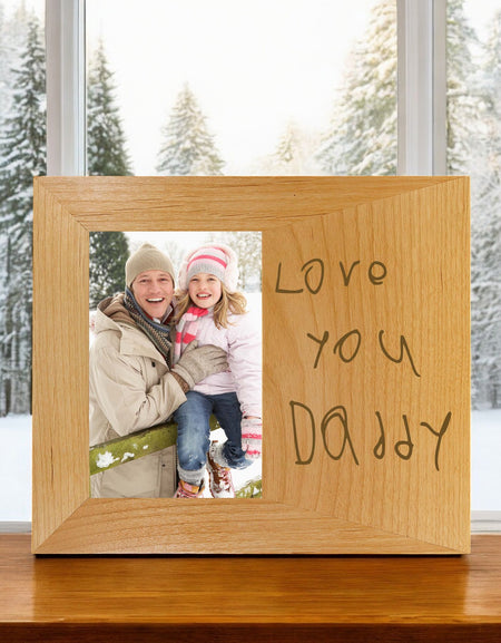 Custom engraved handwritten frame by Sunny Box