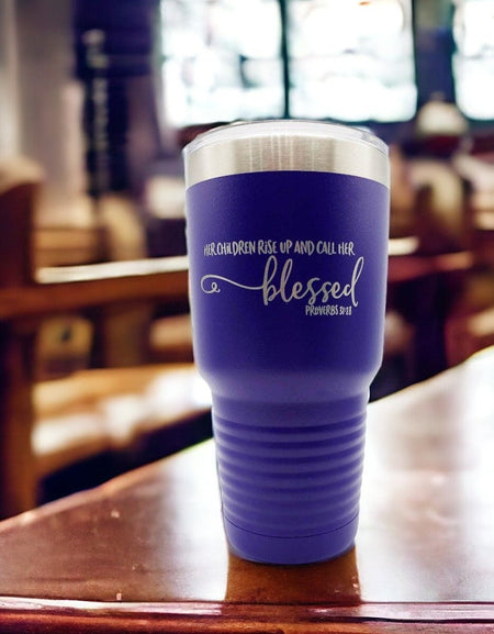 Her Children Rise Up and Call Her Blessed - Engraved 30oz Purple Polar Camel Tumbler Sunny Box
