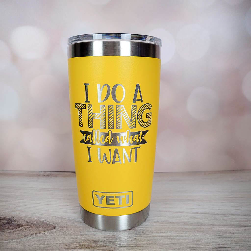 REAL YETI 26 Oz. Laser Engraved Alpine Yellow Stainless Steel Yeti