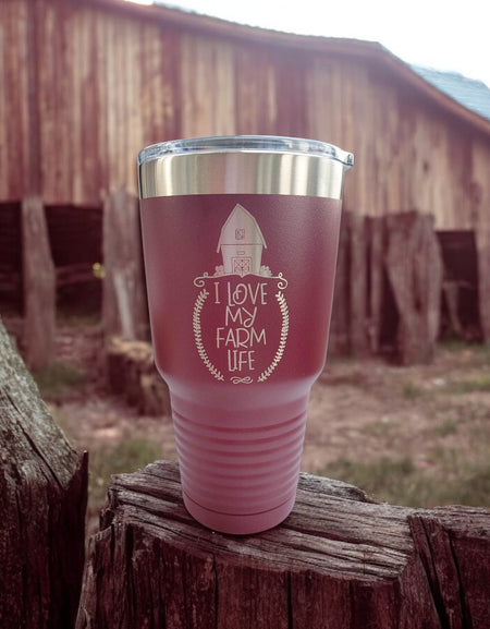 I Love My Farm Life - Engraved Polar Camel Tumbler