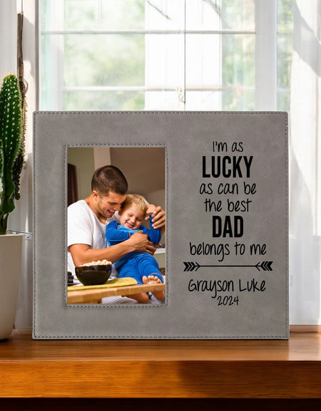 The Best Dad Belongs To Me Engraved Picture Frame by Sunny Box