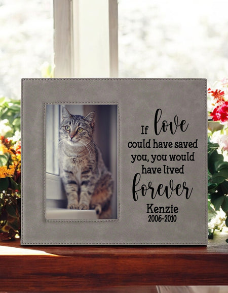 If love could have saved you - custom pet memorial leatherette frame gray - Sunny Box