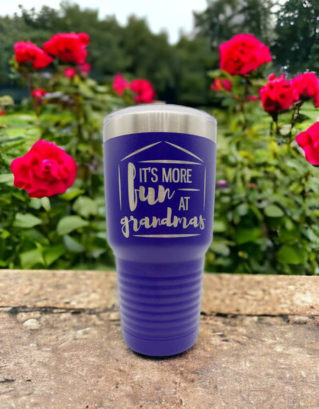 It's More Fun at Grandmas - Engraved 30oz Purple Polar Camel Tumbler - Sunny Box