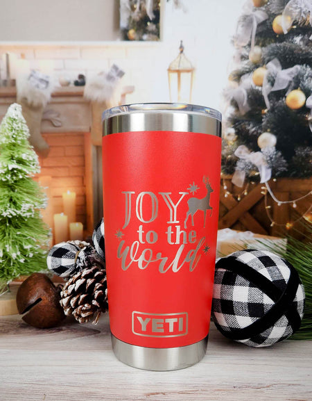 Joy to the World Reindeer - Christmas Engraved YETI Tumbler
