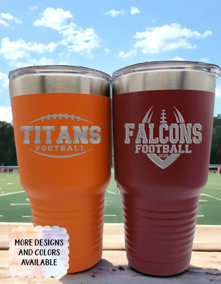 Football School Mascot - Engraved Polar Camel Tumbler or Water Bottle