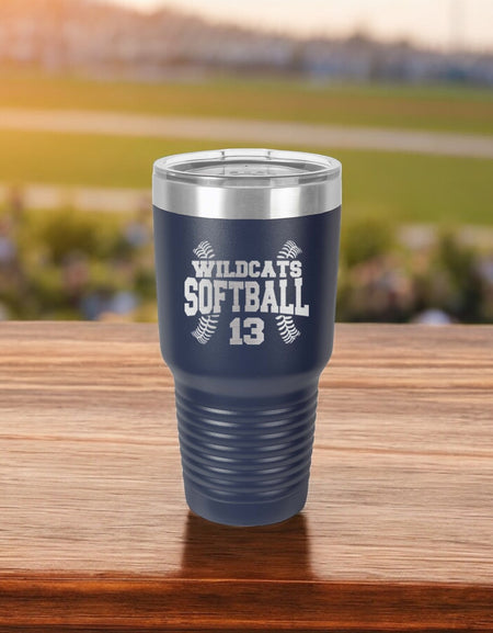 Softball School Mascot - Engraved Polar Camel Tumbler or Water Bottle