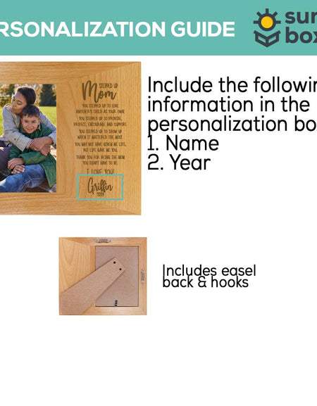 Stepped Up Mom Wood Wide Picture Frame