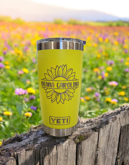 Sunflower Personalized Engraved YETI Tumbler