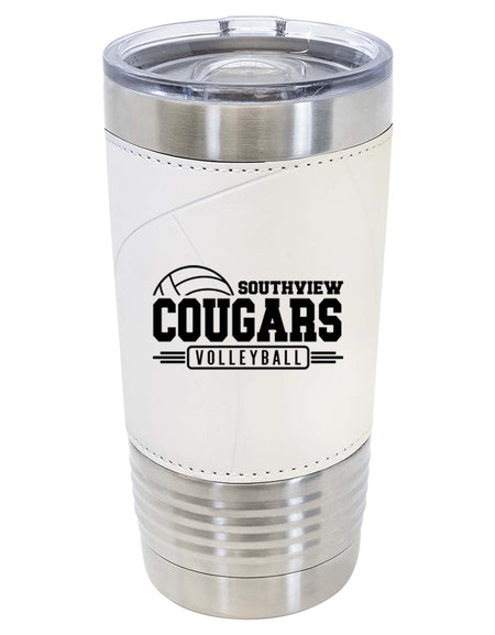 Volleyball Mascot School Spirit Leatherette Tumbler by Sunny Box