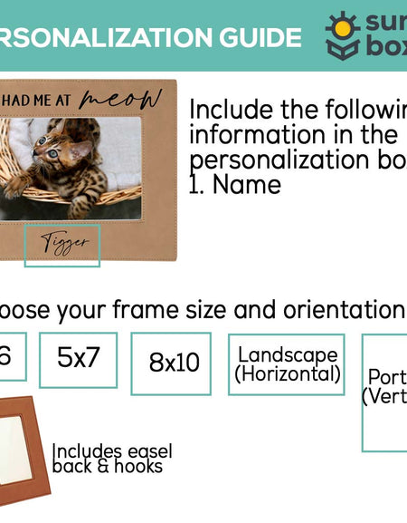 You Had Me At Meow - Cat Leatherette Picture Frame