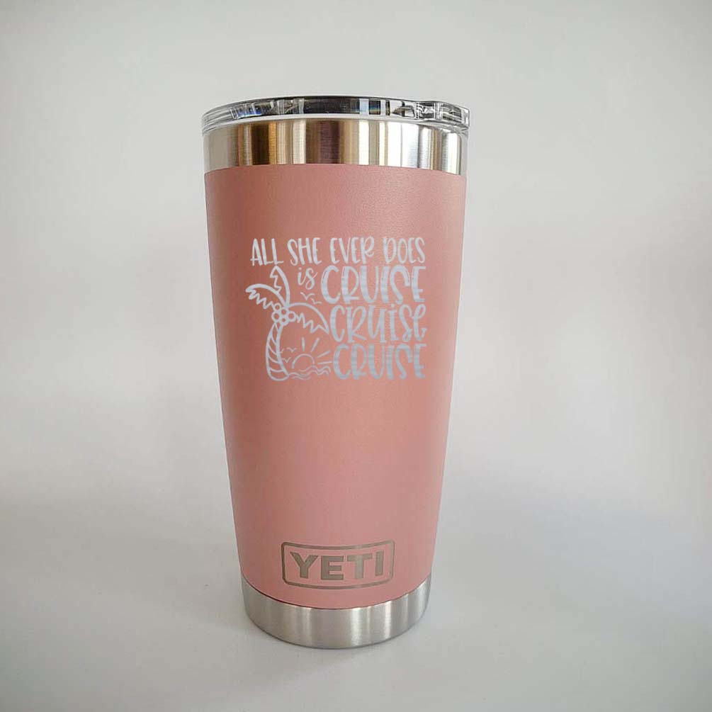 Living on Island Time Engraved YETI Rambler Tumbler Beach Mug