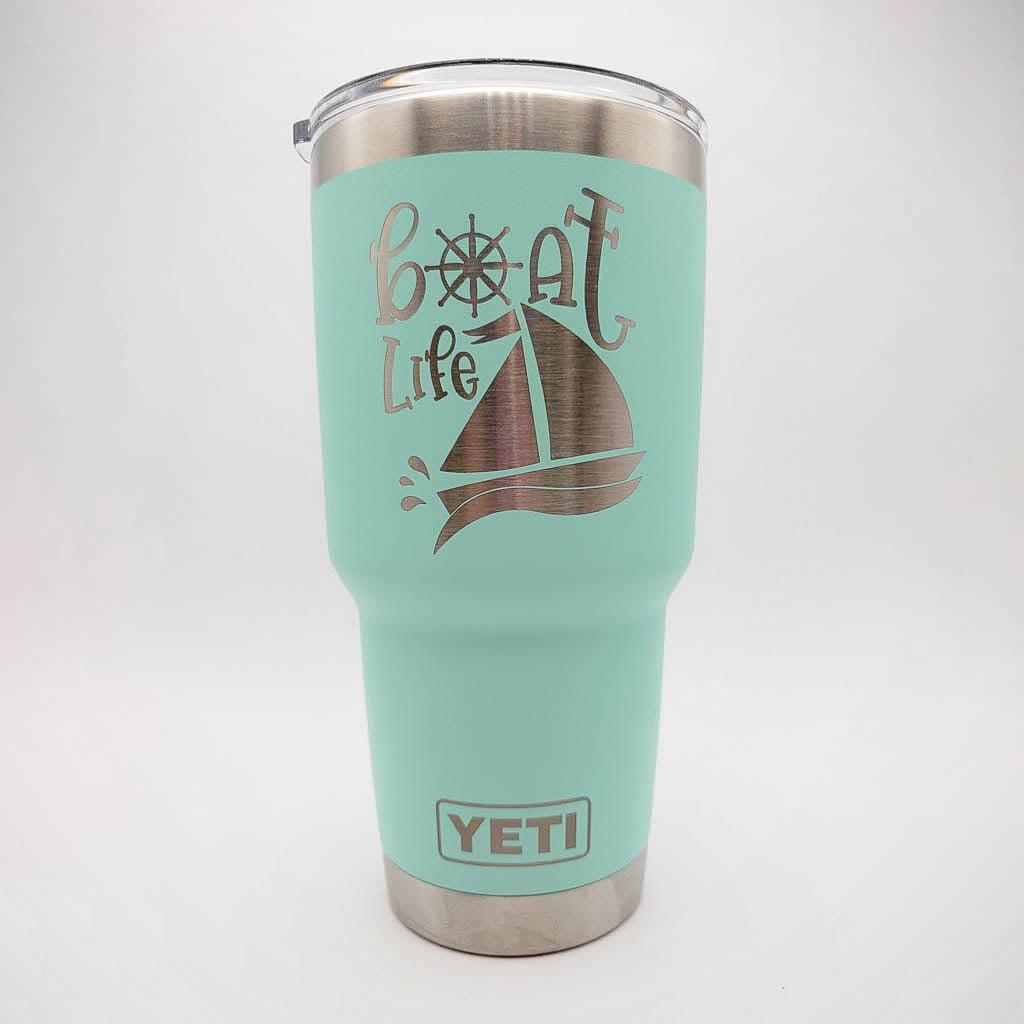 Custom Yeti  Teal House Engraving