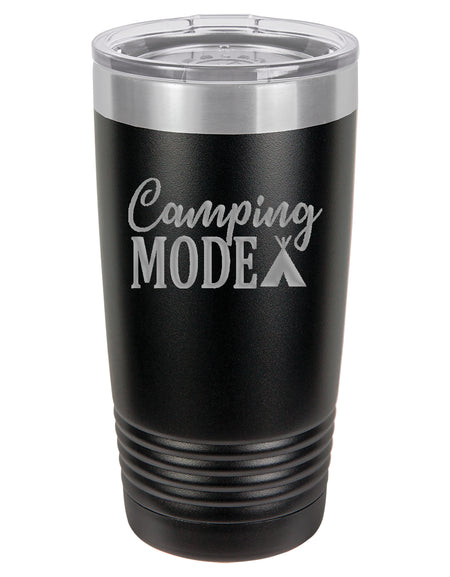 Camping Mode Engraved 20oz Black Polar Camel Tumbler - Sunny Box