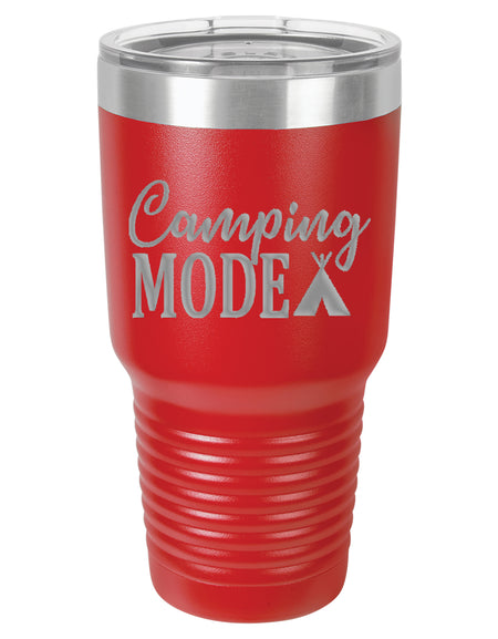 Camping Mode Engraved 30oz Red Polar Camel Tumbler - Sunny Box