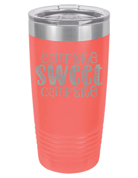 Campsite Sweet Campsite - Engraved 20oz Polar Camel Tumbler - Coral - Sunny Box