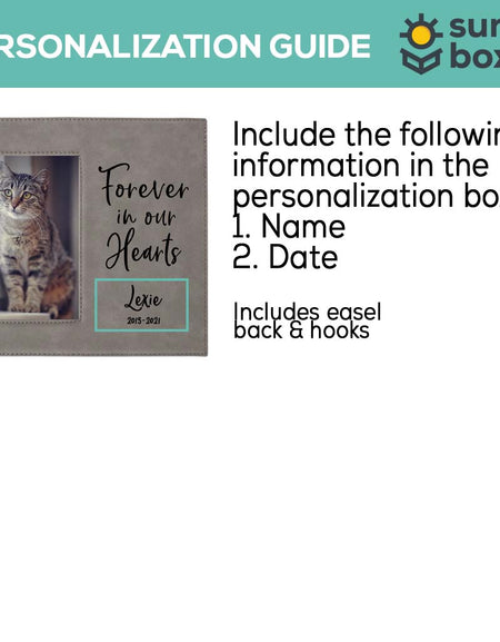 Forever In Our Hearts - Pet Memorial Personalized Leatherette Frame - Sunny Box
