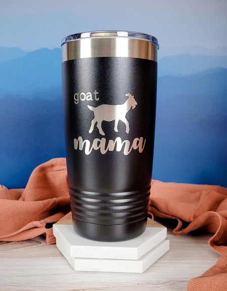 Goat Mama Engraved Polar Camel 20oz Black Tumbler by Sunny Box