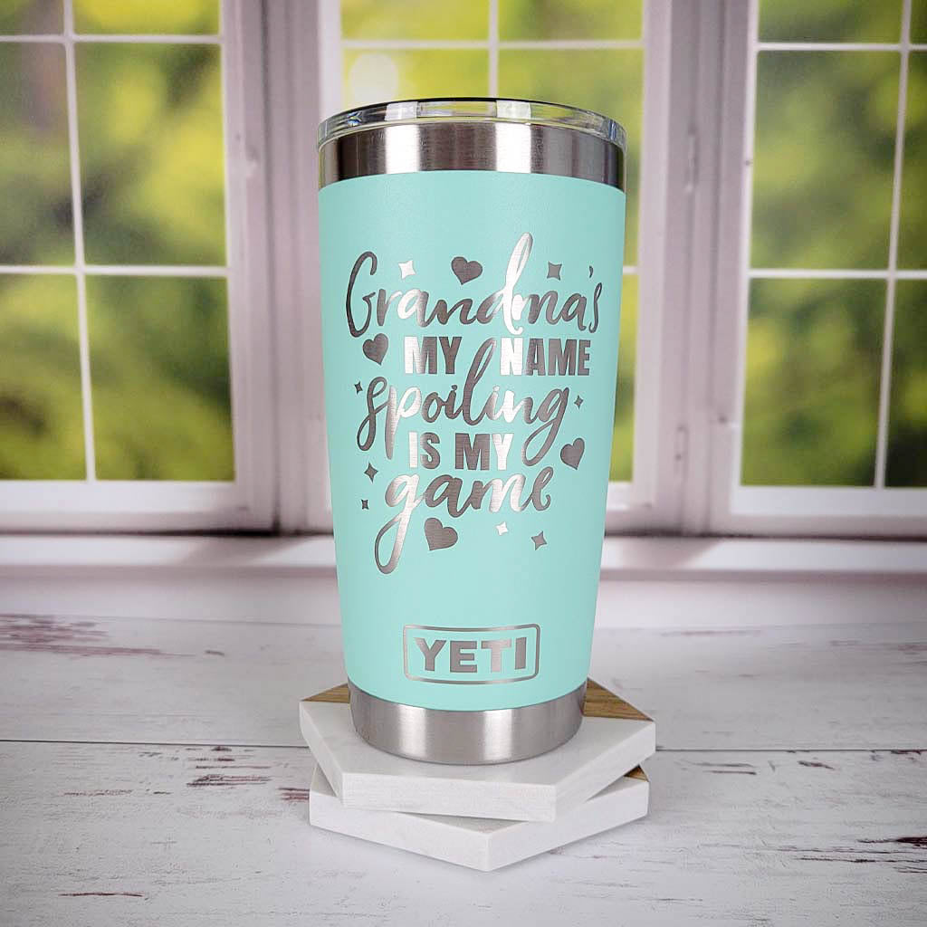 Grandma's My Name, Spoiling Is My Game Engraved YETI Tumbler