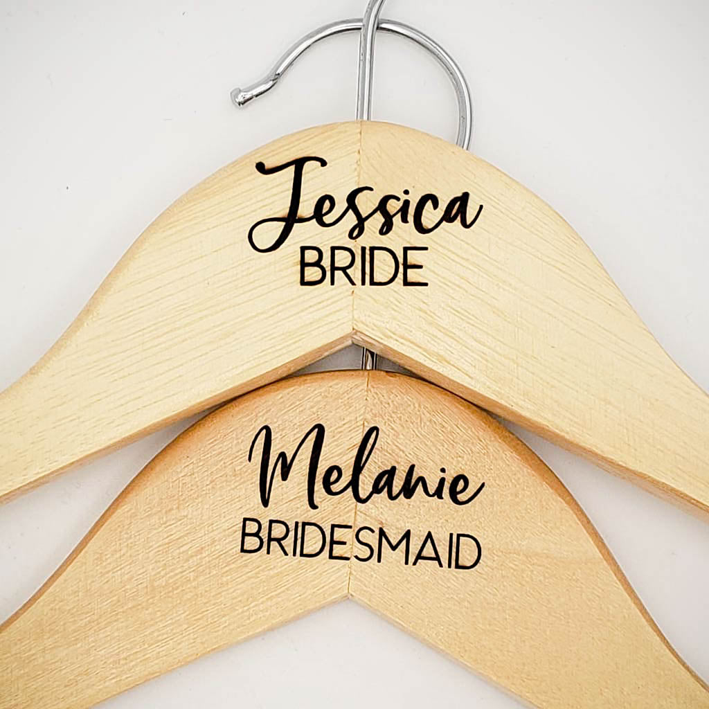 open lace back dress Wedding Party Engraved Maple Hanger