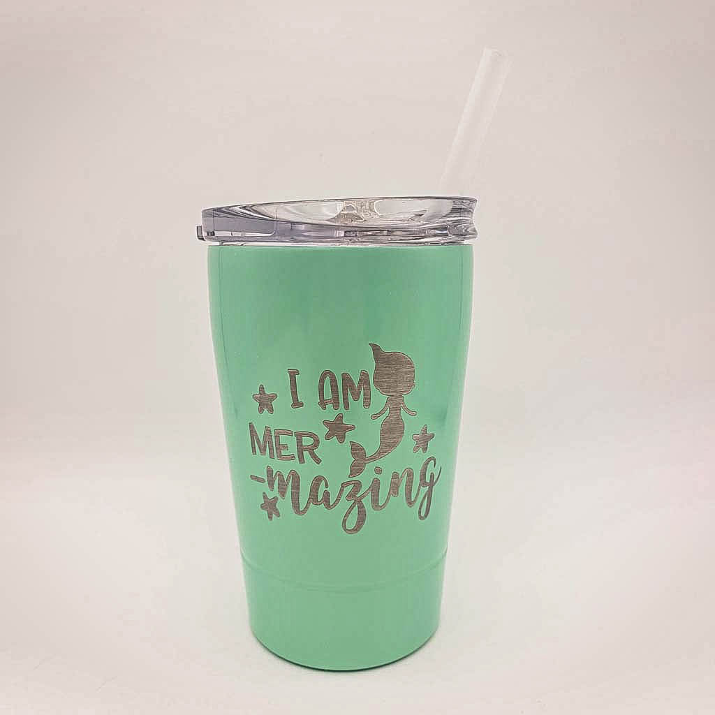 I Am Mermazing - Kids Stainless Steel Tumbler with Lid and Straw – Sunny Box