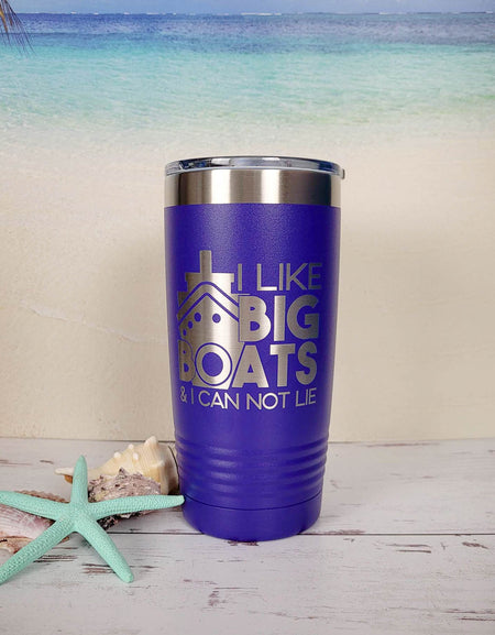 I Like Big Boats - Engraved 20oz Purple Polar Camel Tumbler Sunny BOx