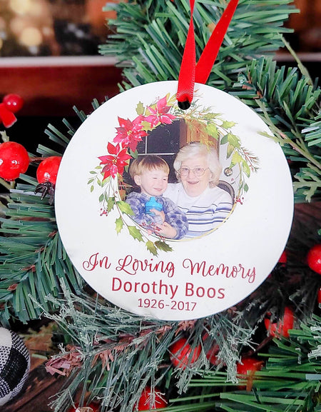 In Loving Memory Personalized Photo Ornament by Sunny Box