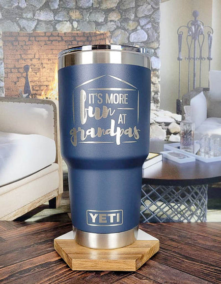 It's More Fun at Grandpas Engraved YETI Tumbler