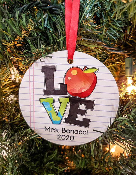Personalized Teacher Ornament - Sunny Box
