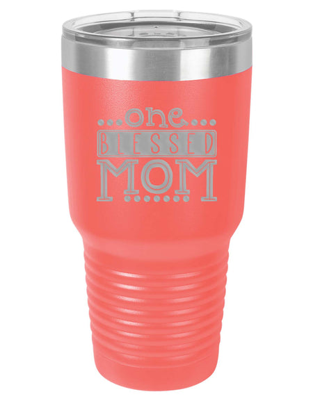 One Blessed Mom - Engraved Polar Camel Tumbler 30oz Coral - Sunny Box