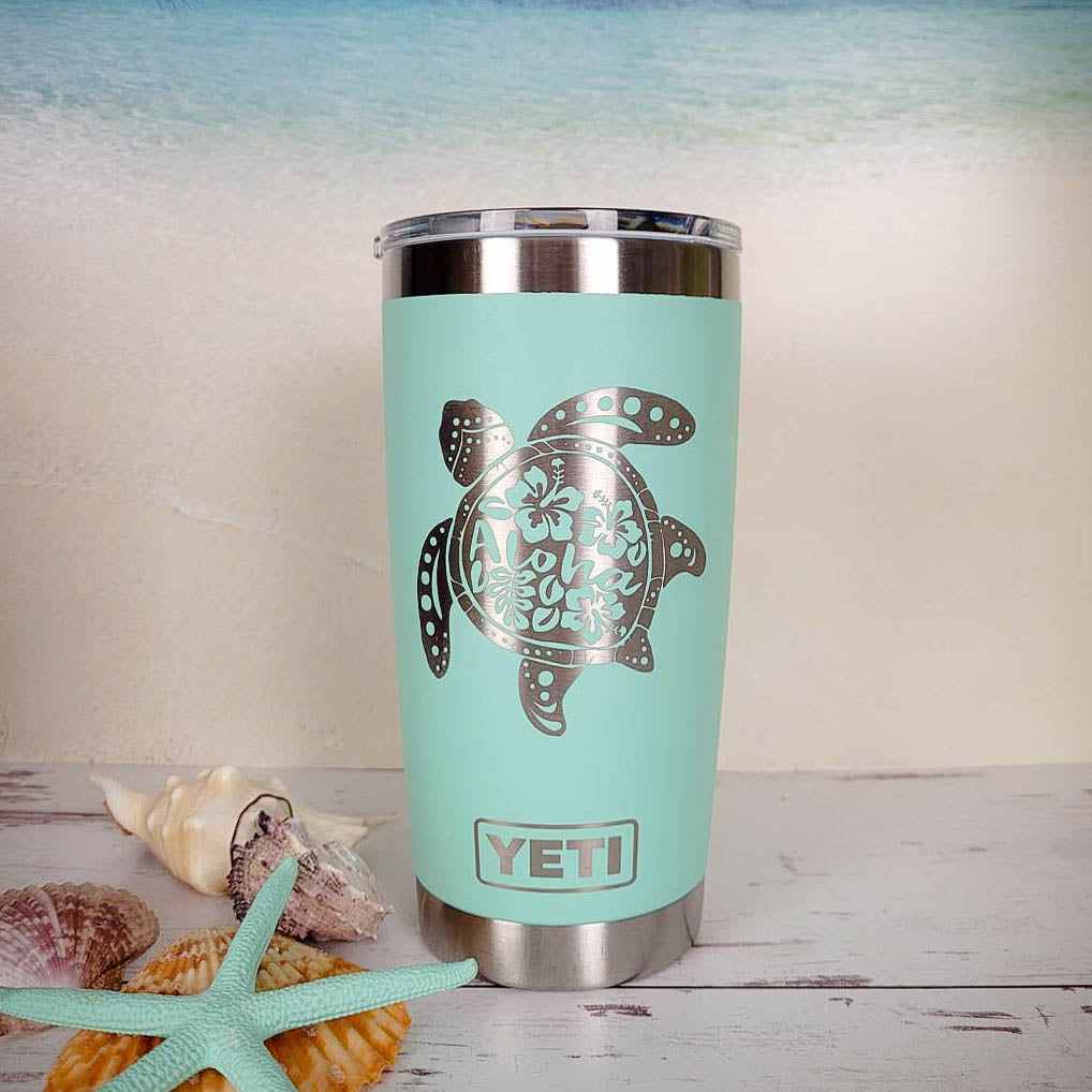 Sea Turtle Aloha Mandala - Engraved YETI Tumbler