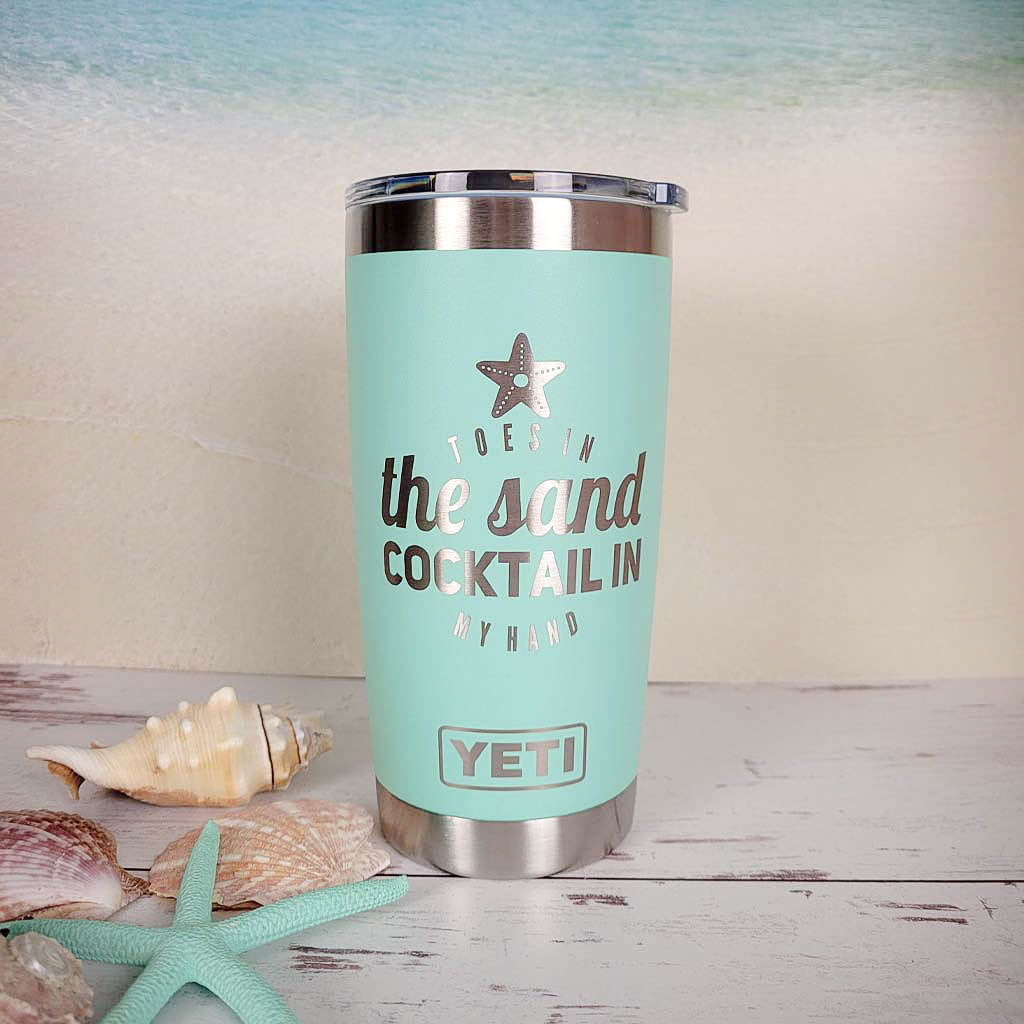 Toes in the Sand Cocktail in My Hand Engraved YETI Rambler Tumbler