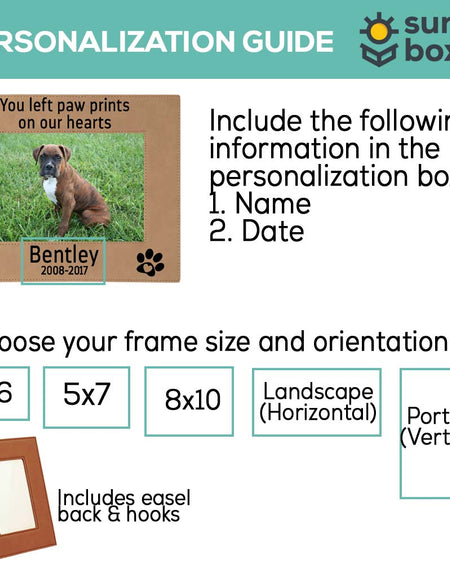 You Left Paw Prints On Our Hearts - Pet Memorial Leatherette Picture Frame