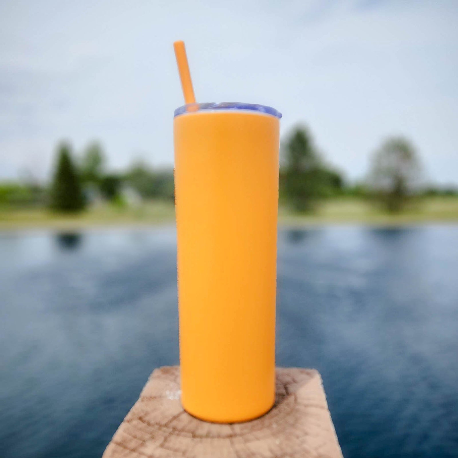 Engraved 20oz Skinny Tumbler Maars Tangerine by Sunny Box