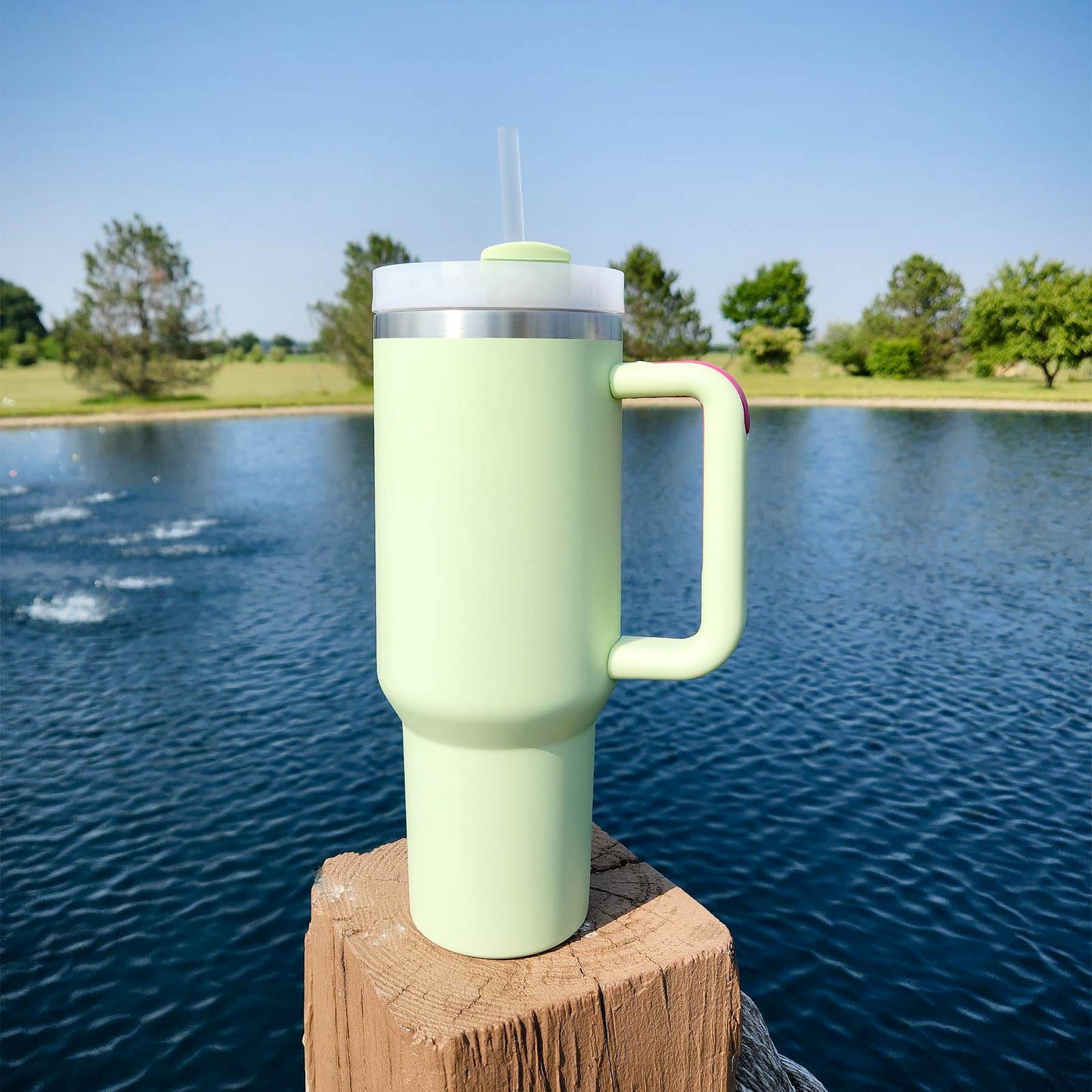 Engraved 40oz Dupe Light Green by Sunny Box