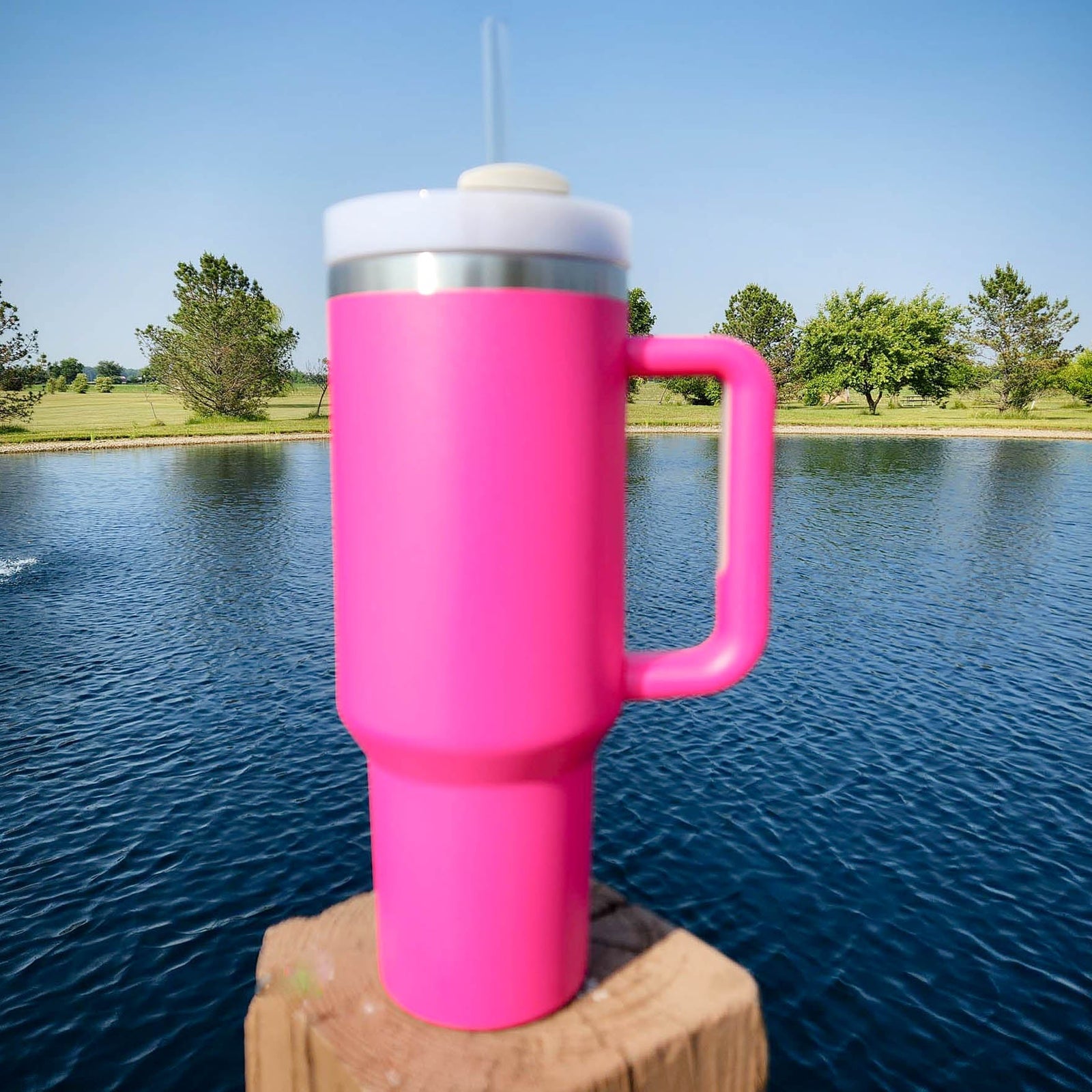 Engraved 40oz Dupe Hot Pink by Sunny Box