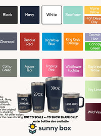 the suny box travel mugs are available in multiple colors