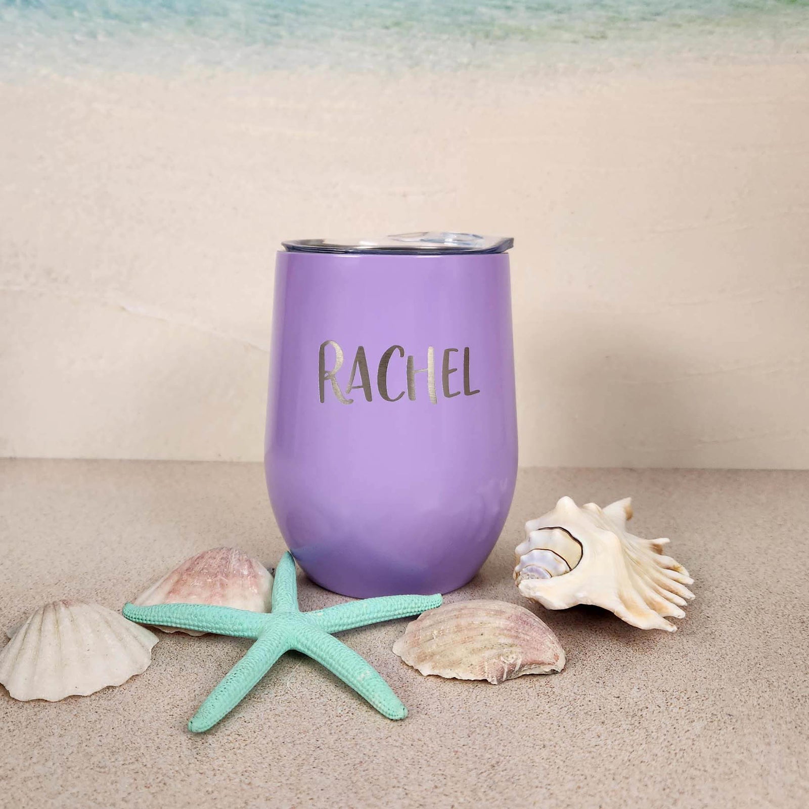 Personalized Engraved Light Purple 9oz Wine Tumbler by Sunny Box