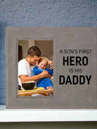 A Son's First Hero Is His Daddy Engraved Picture Frame by Sunny Box